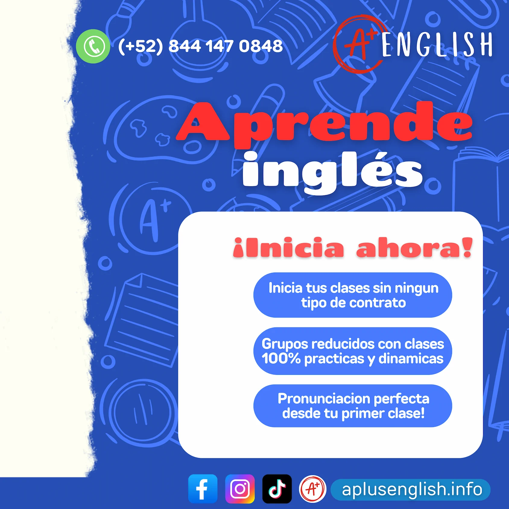 Beneficios de estudiar en A+ English